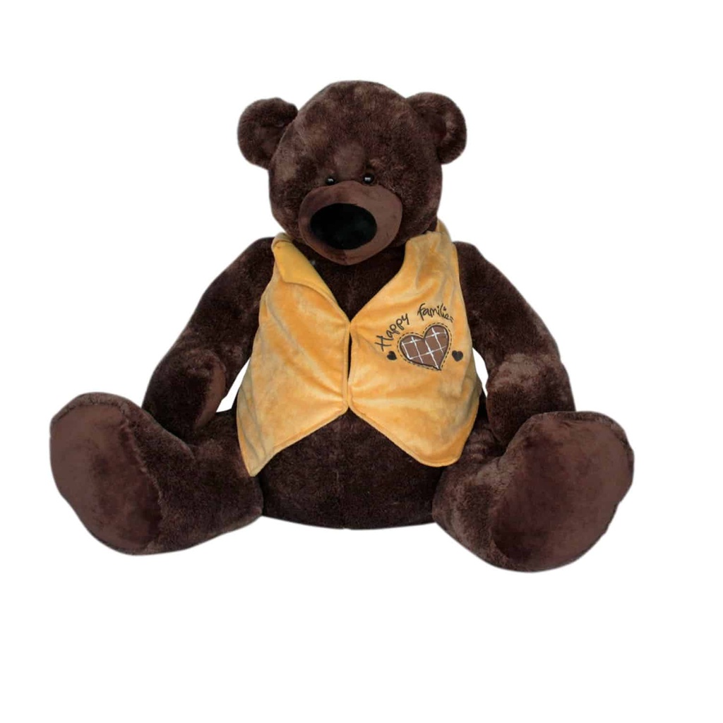 Плюшен мечок с елек "Happy Families" - С жълт елек