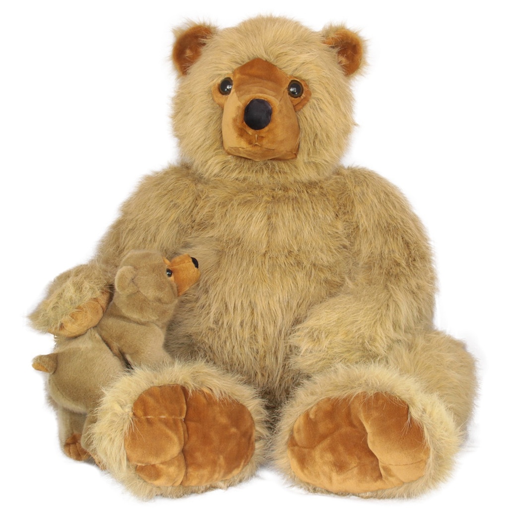 Голяма плюшена мечка с бебе мече