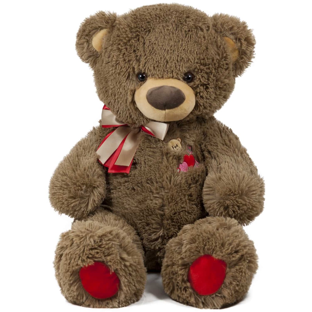 Плюшено мече с двойна панделка