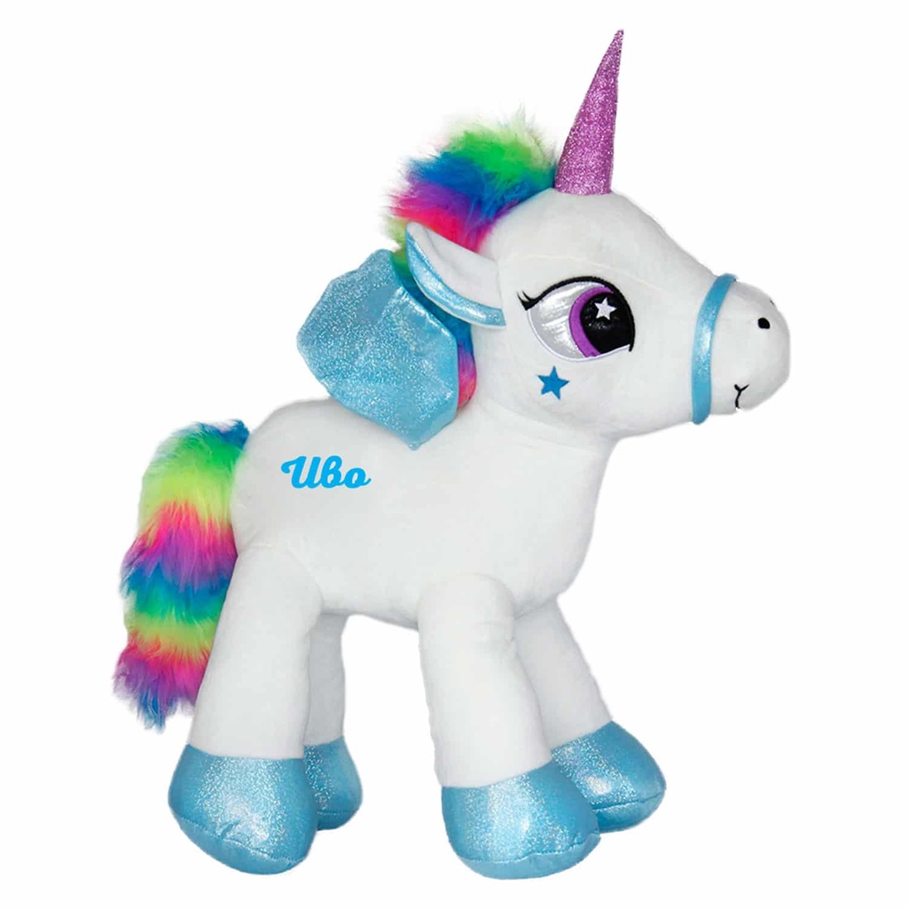 Плюшен еднорог с цветна грива с Име