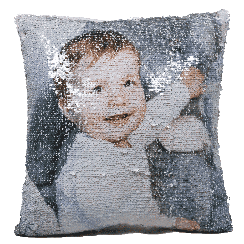 Възглавница с пайети с ваша Снимка и Надпис