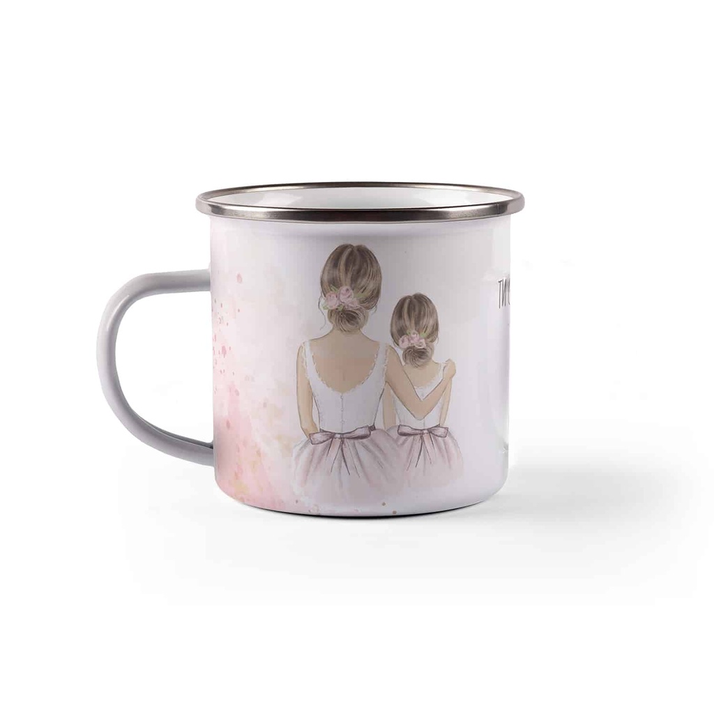 Емайлирано канче с надпис - Майка и дъщеря