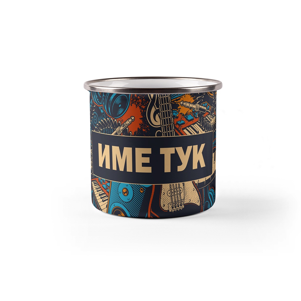 Емайлирано канче с надпис - Rock'n Roll