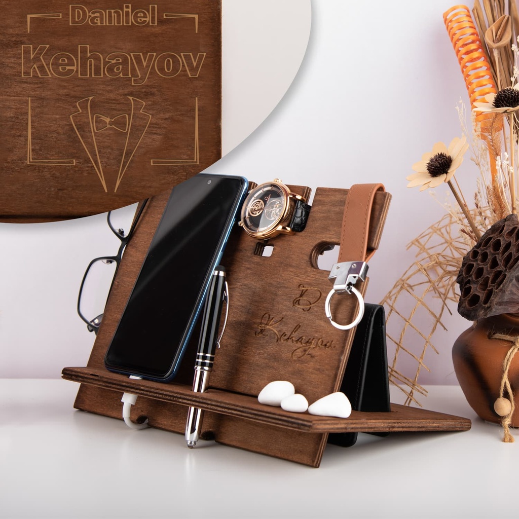 Дървен органайзер за бюро - Дизайн 3