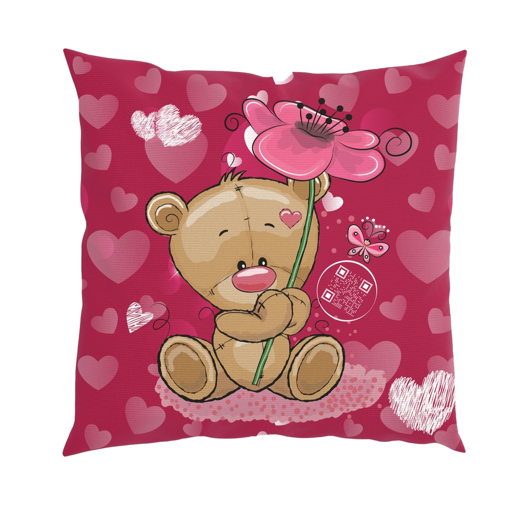 Възглавница с Тайно послание - Мече с цвете