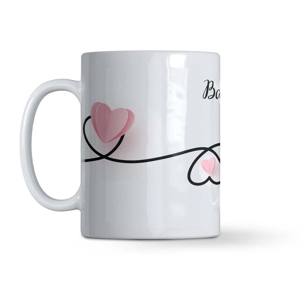 Керамична чаша с надпис - Сърца