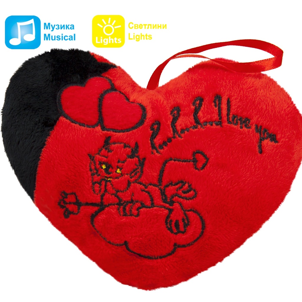 Червено сърце с дявол