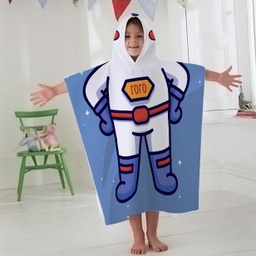 [099172-1] Детско пончо с ИМЕ - Дизайн Космонавт