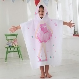 [099172-4] Детско пончо с ИМЕ - Дизайн Балерина