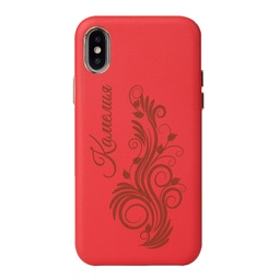 [P0002-2] Кожен CASE за iPhone с лазерно гравиране - Име с мотиви