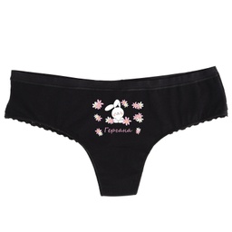 [0609-15-M-BK] Черно дамско бельо с дантела - Зайче - M