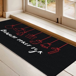 [099221-15] Изтривалки за врата с НАДПИС - Дизайн "Коледни фигурки" - Голяма