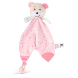 [090652-1] Мека кърпа Мече с Надпис - Розов