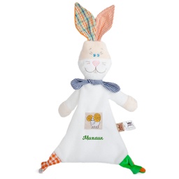 [0090675-7] Мека бебешка играчка заек със ЗОДИЯ и ИМЕ за момче - Везни