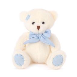 [060135] Бяло мече с панделка - Светло син