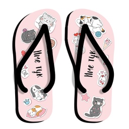 [099238-W-3-3] Дамски джапанки с котки 2<span> - </span>L