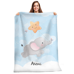 [099147-23] Плюшено одеяло - Слонче с балон - XL-150/200 cm