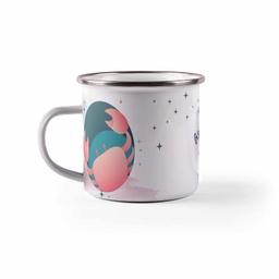 [099212-19] Емайлирано канче с надпис - Зодия Рак 2