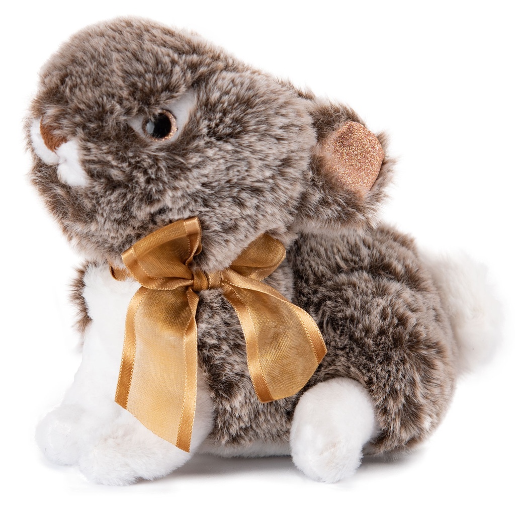 Легнало зайче с панделка три цвята