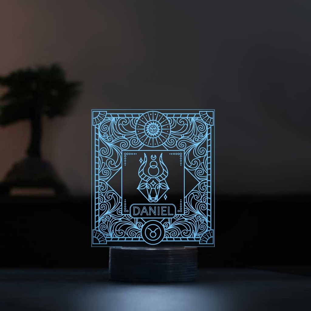 3D LED Нощна лампа - Зодия Телец