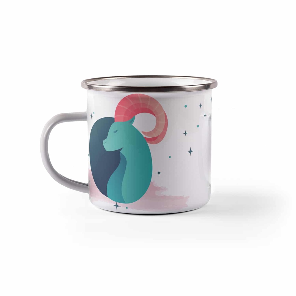 Емайлирано канче с надпис - Зодия Овен 2