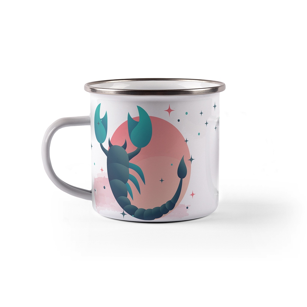 Емайлирано канче с надпис - Зодия Скорпион