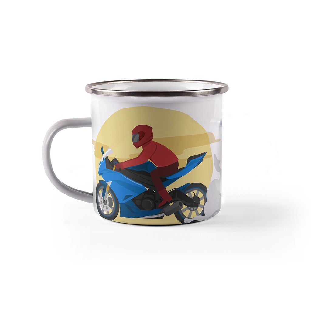 Емайлирано канче с надпис - Моторист