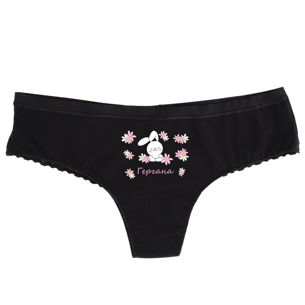 Черно дамско бельо с дантела - Зайче - S