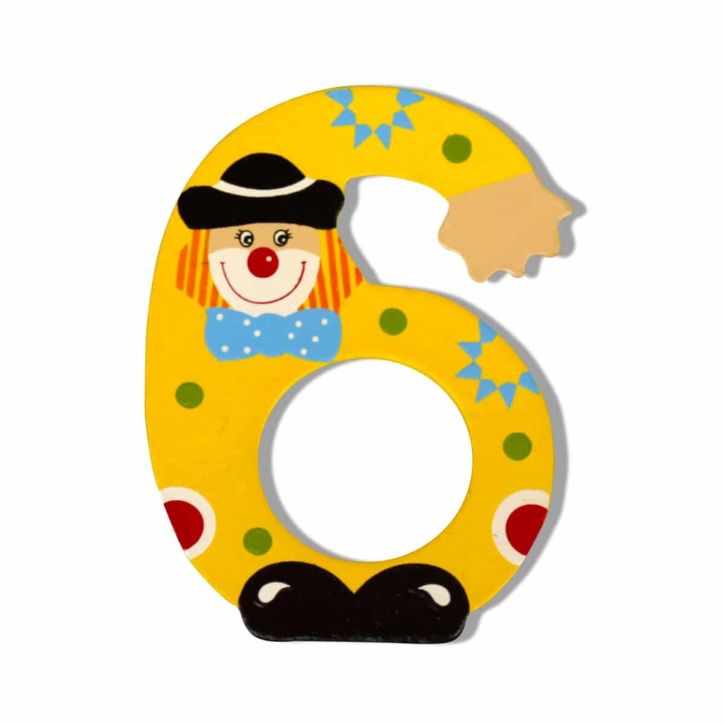 Декоративна дървена цифра - 6