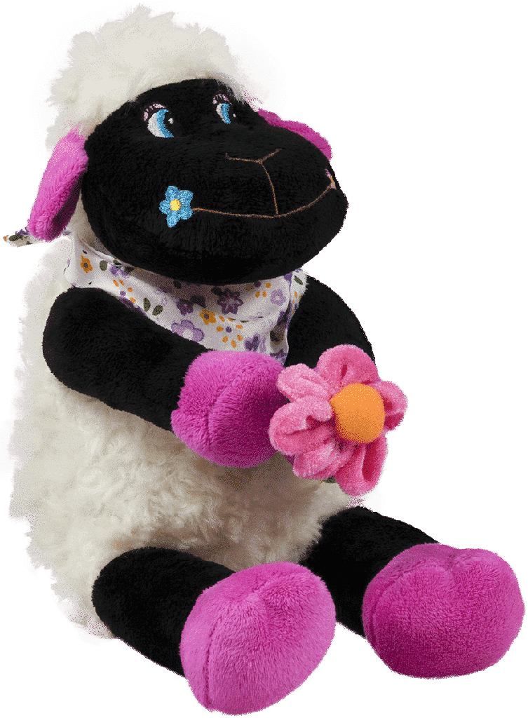 Овца с цвете