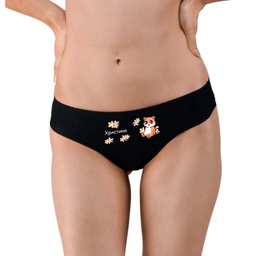 [0717-16-M-BK-front] Дамски черни бикини - Котенце - M - Отпред