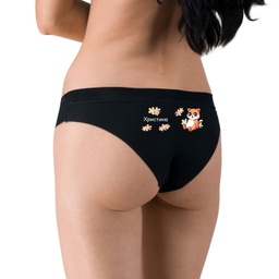 [0717-16-S-BK-back] Дамски черни бикини - Котенце - S - Отзад