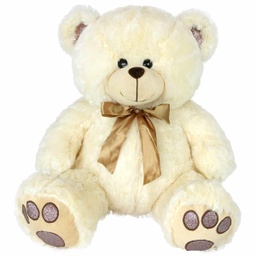 [010157-1] Мече с брокатени лапички - Бял