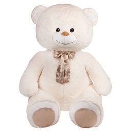 [0090105] Мега бяло мече със сатенена панделка и глитерен НАДПИС