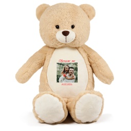 [099106-1-8] Мече /Обичаме те/ с ваша Снимка - Бежово