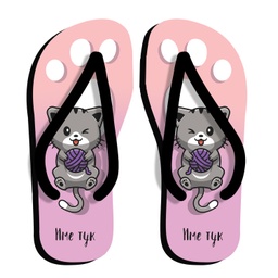 [099237-G-11-1] Детски Джапанки за момиче с Коте<span> - </span>S