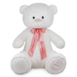 [0090103] Снежно бяло плюшено мече с Надпис