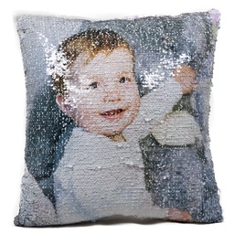 [099120-2] Възглавница с пайети с ваша Снимка