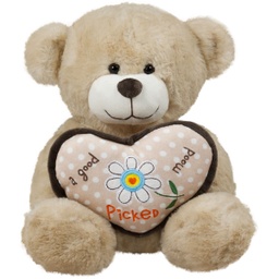 [070149] Плюшено бежово мече със сърце