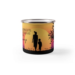 [099212-13] Емайлирано канче с надпис - Майка и син