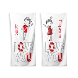 [099137-22] Комплект хавлиени кърпи за двама - Love you