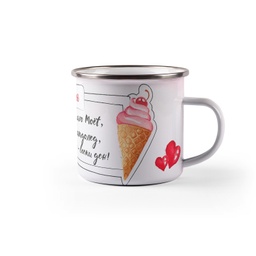 [099212-5] Емайлирано канче с надпис - Moet и сладолед