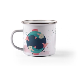 [099212-31] Емайлирано канче с надпис - Зодия Риби