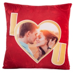 [099153-2] Възглавничка за Свети Валентин с ваша снимка и текст - дизайн 2