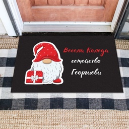 [MAT001-14] Изтривалки за врата с НАДПИС - Дизайн "Джуджето на Дядо Коледа"